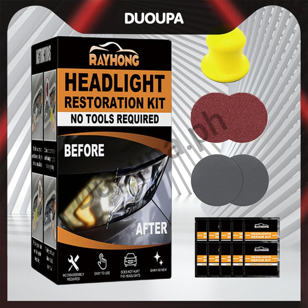 Headlight Restoration Kit with Sandpaper Car Headlight Polisher with