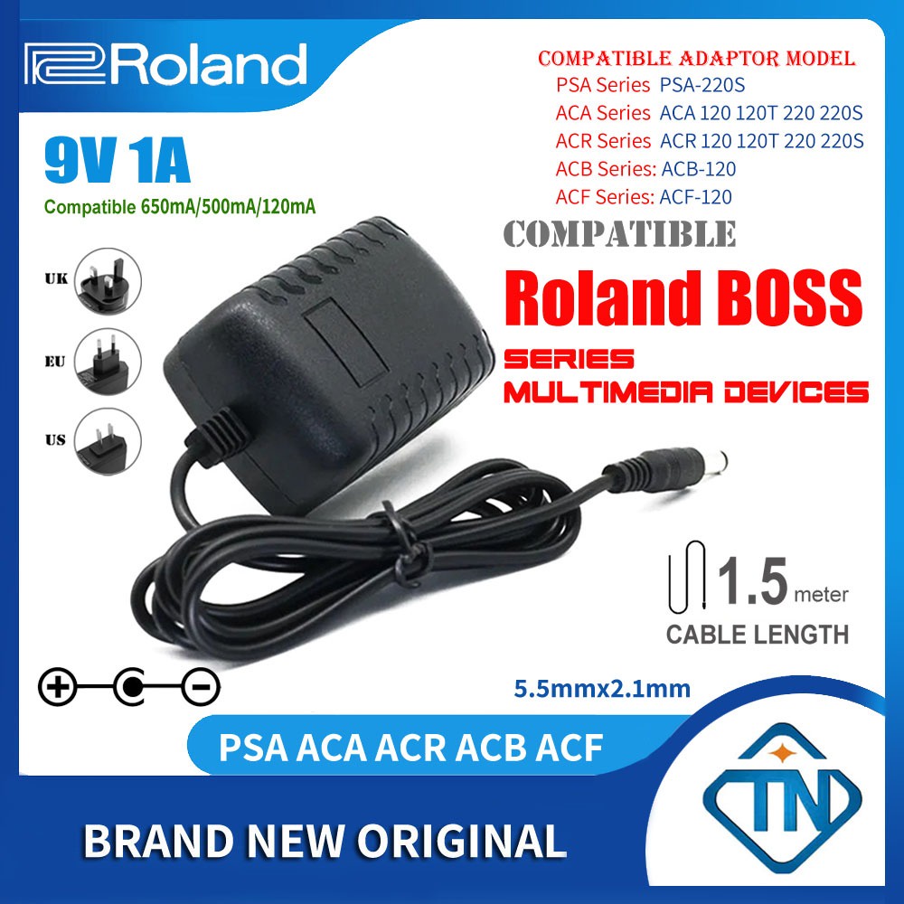 9V 1A AC/DC Adapter PSA-220S ACA ACR for BOSS Roland GT-1(B) ME-20B ME ...