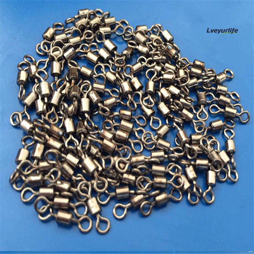 Lveyurlife 50Pcs #2-#10 Ball Bearing Swivel Solid Rings Fishing ...