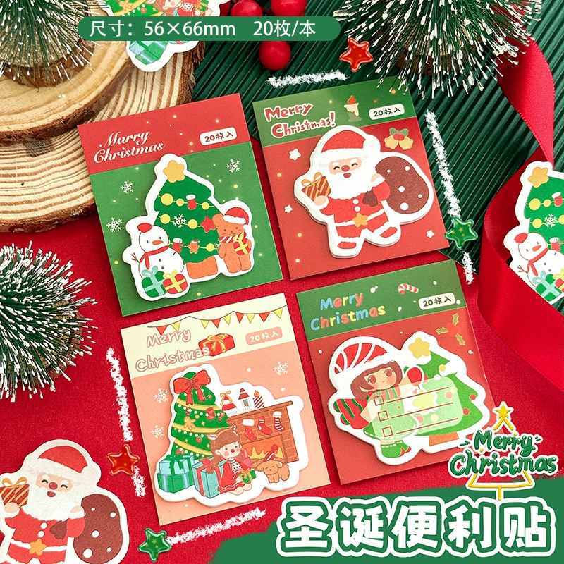 Merry Christmas! 20pcs Cartoon Christmas Theme Series Sticky Note Cute ...