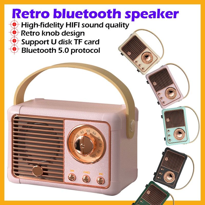 Creative retro Bluetooth speaker portable gift phone subwoofer ...