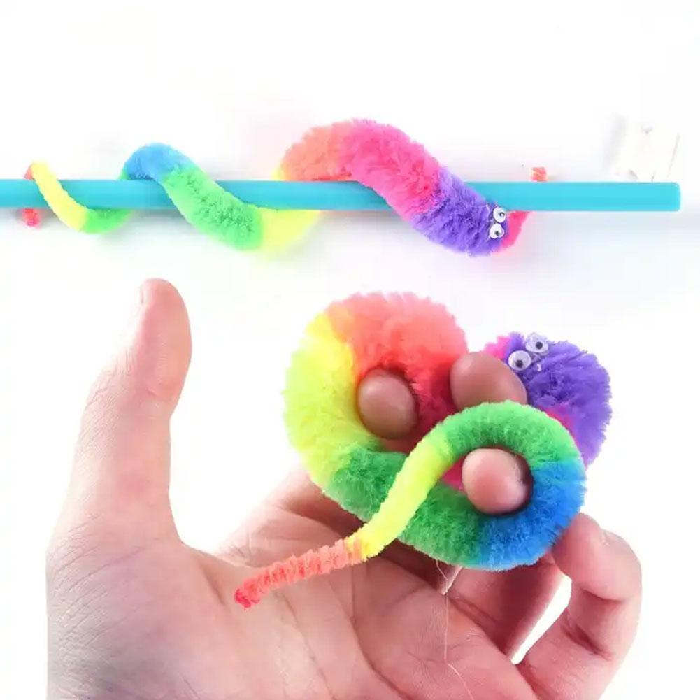Magic Twisty Fuzzy Worm Toy Wiggle Moving Sea Horse Props Caterpillar ...