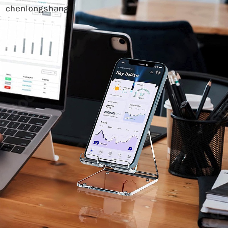 chenlongshang Clear Acrylic Cell Phone Stand Desk Dock Holder For ...