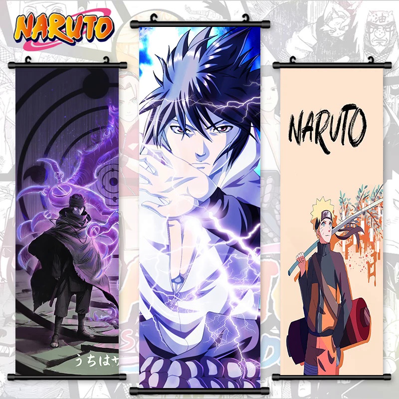 Wall Artwork Anime Canvas Uzumaki Naruto Painting Kakashi Picture Kyubi ...