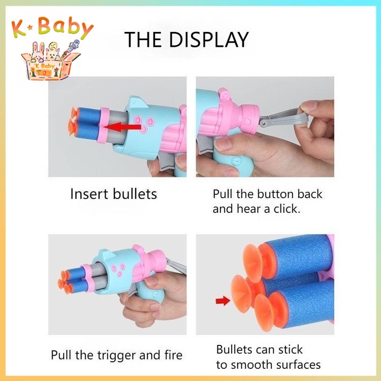 Sponge Suction Cup Soft Bullet Gun Toy Continuous Shooting Revolver Toy ...