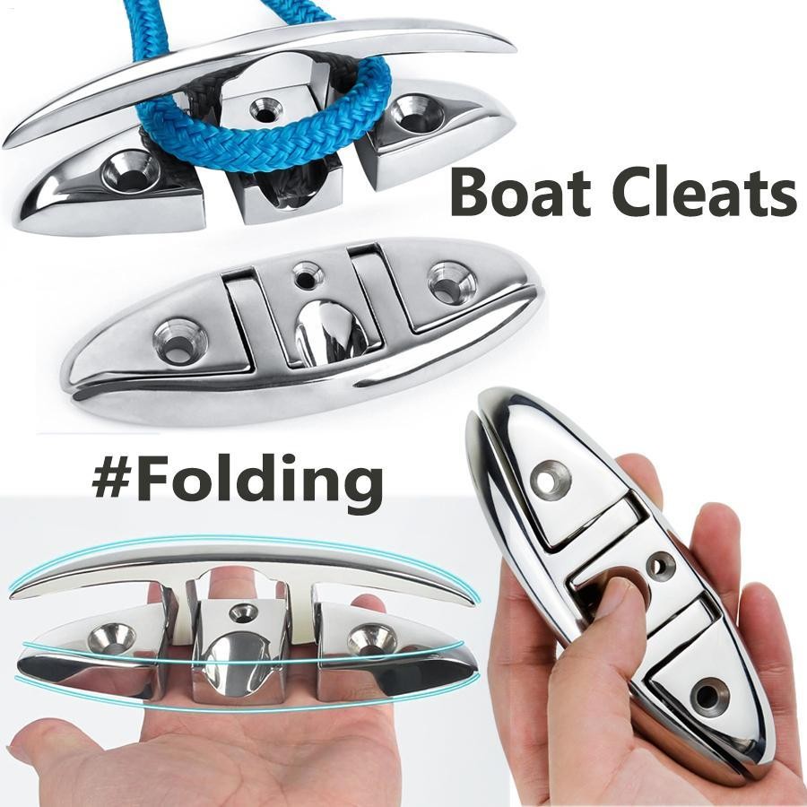 Boat Folding Cleats Foldable Boat Rope Sticks 5 & 6 Inch Stainless ...