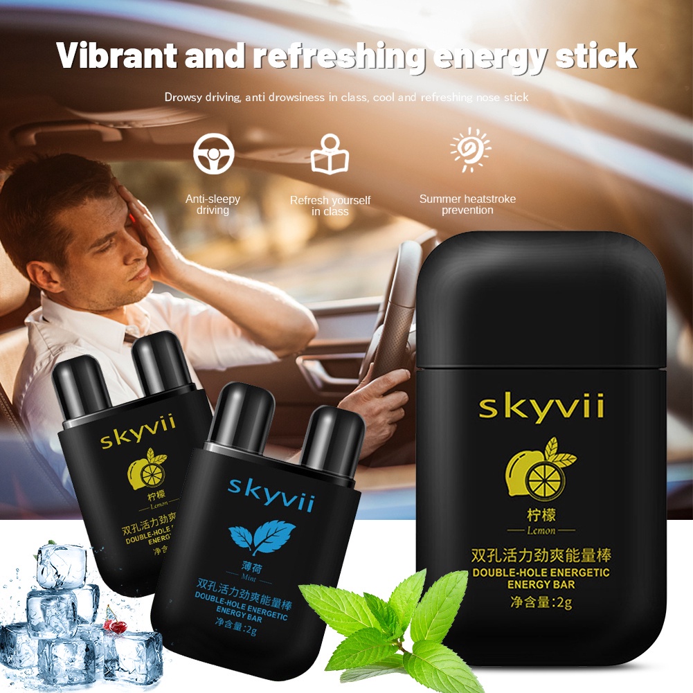 COD Skyvii Cleansing Nasal Herbal Box Essential Double Hole Energy Bar ...