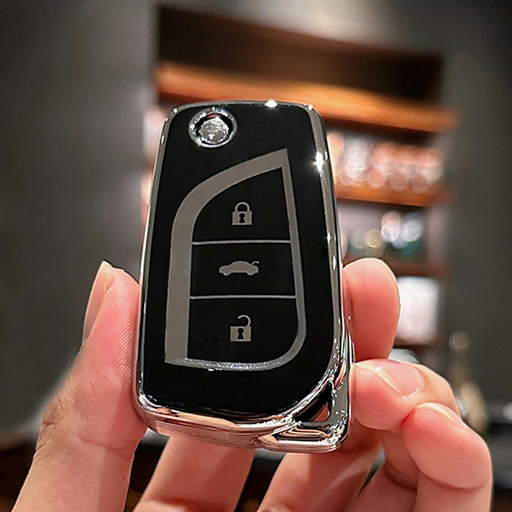 TPU Car Flip Key Case Cover Shell Fob for Toyota Auris Corolla Avensis