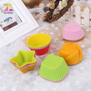 6PCS Muffin Cupcake Moulds Silicone Cupcake Mold Fondant Pan 3D