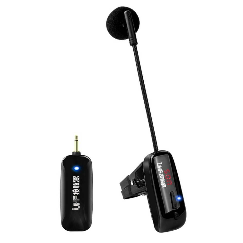 UHF Wireless Saxophone Microphone System Clip on Musical Instrument