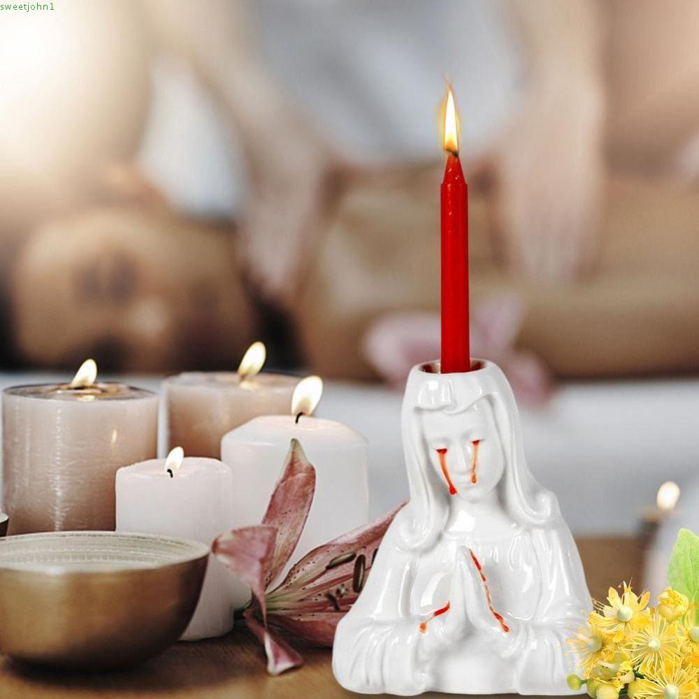 SWEETJOHN Crying Mary Candle Holders, Resin Excellent Detail Crying