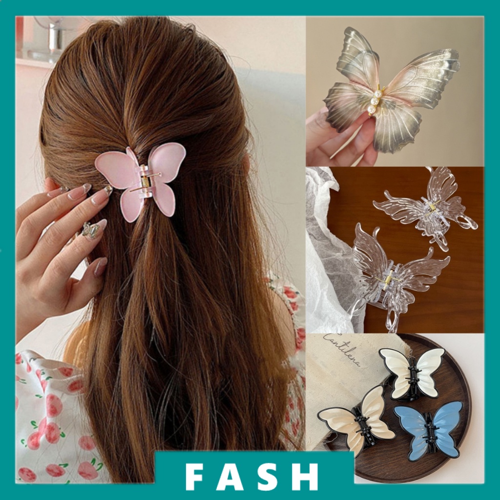 Shark Clip Butterfly Candy Color Hair Clip Back Of Head Hair Clip Grab ...