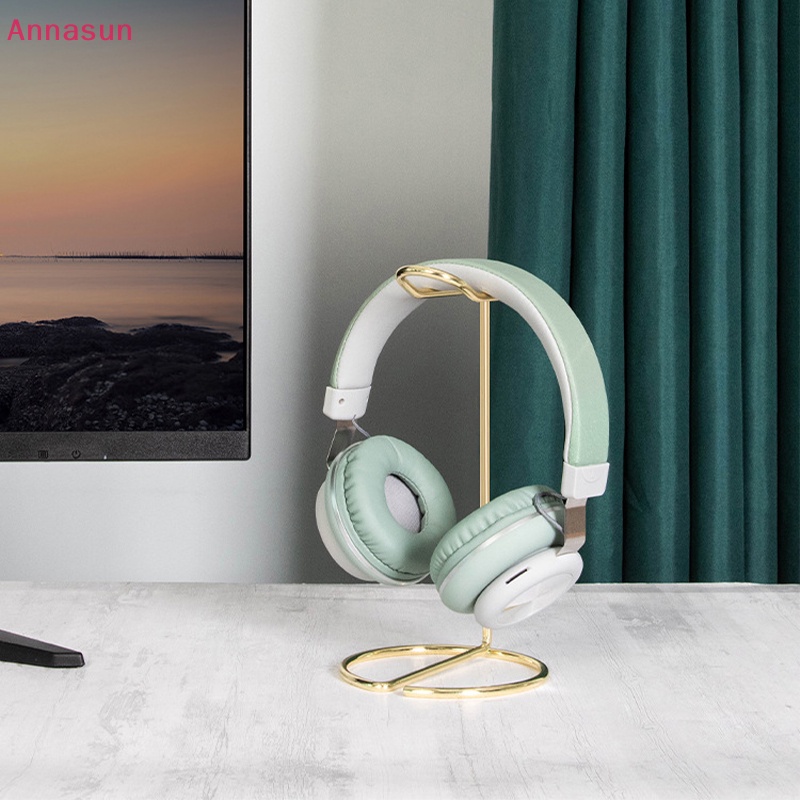 Annasun Headphone Stand Gold Metal Support Headset Stand Rack Cute