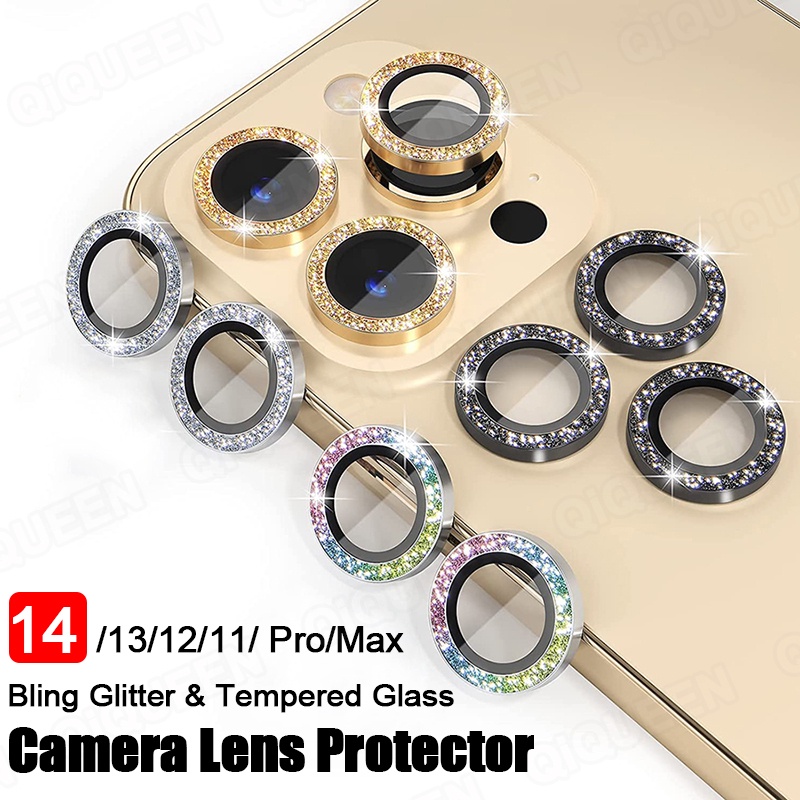 thumbnail image 2 of Bling Diamond Tempered Glass Camera Lens Protector For IPhone 15 Series 2 of 4
