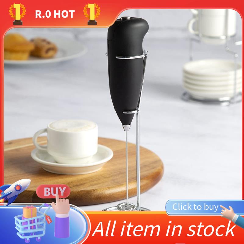 Milk Frother with Stand Handheld Whisk Drink Foamer Mini Blender Mixer for Coffee Frappe