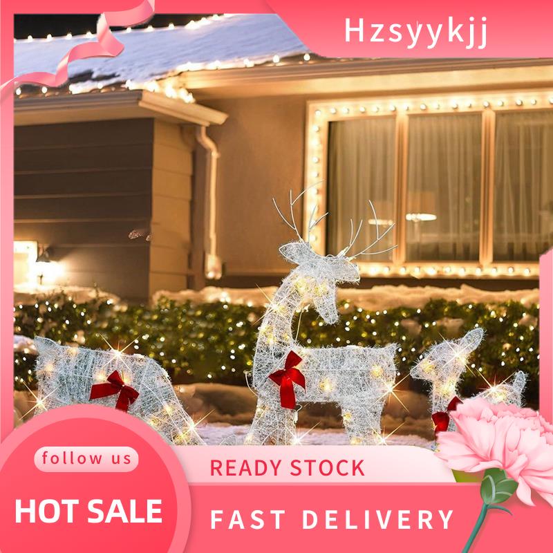 【hzsyykjj】Lighted Christmas 2D Reindeers Outdoor Decorations, PreLit
