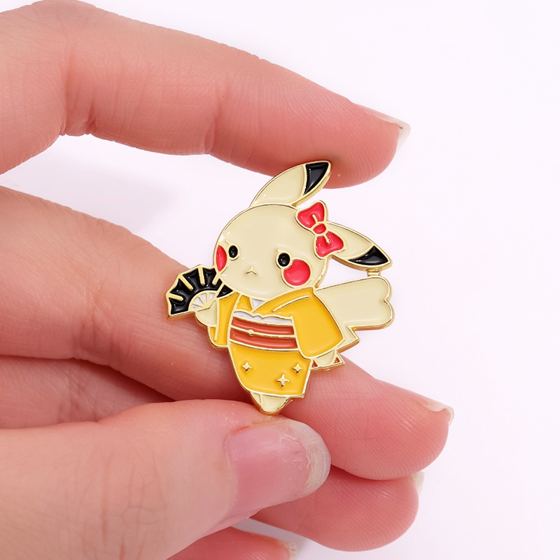 Cartoon Pikachu Enamel Pin Anime Pokemon Elf Brooch Backpack Jewelry ...