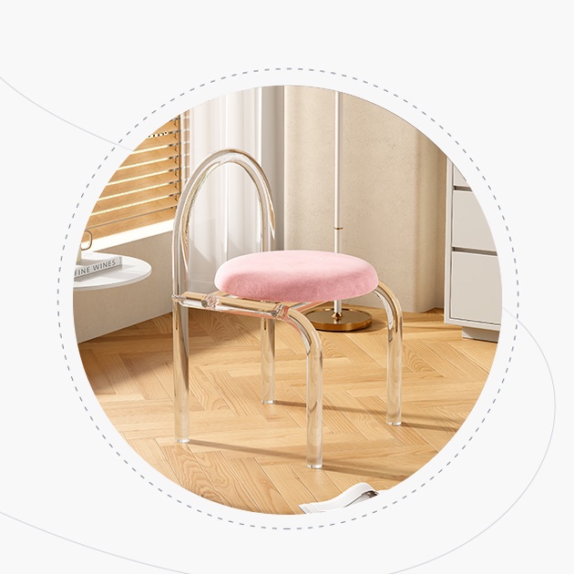 Nordic celebrity dressing table chairs, transparent acrylic