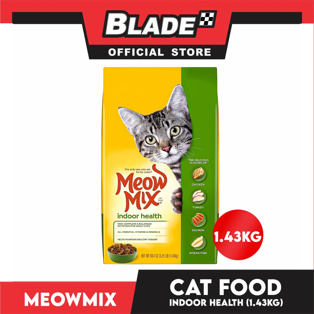 Meow Mix Indoor Health Adult Cat Dry Food 1.43kg Chicken, Turkey