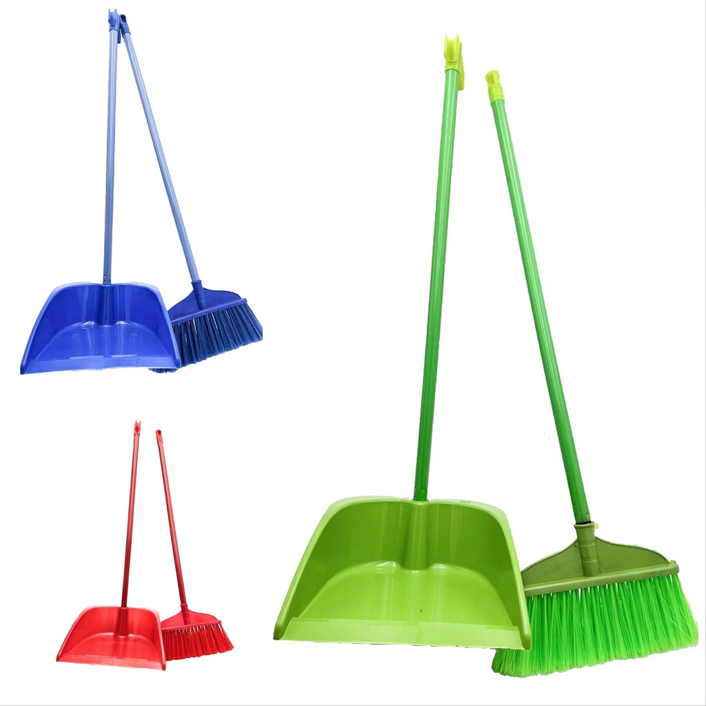 2n1 Broom and Dustpan Set Dust Pan with Handle Cleaning Brush Broom