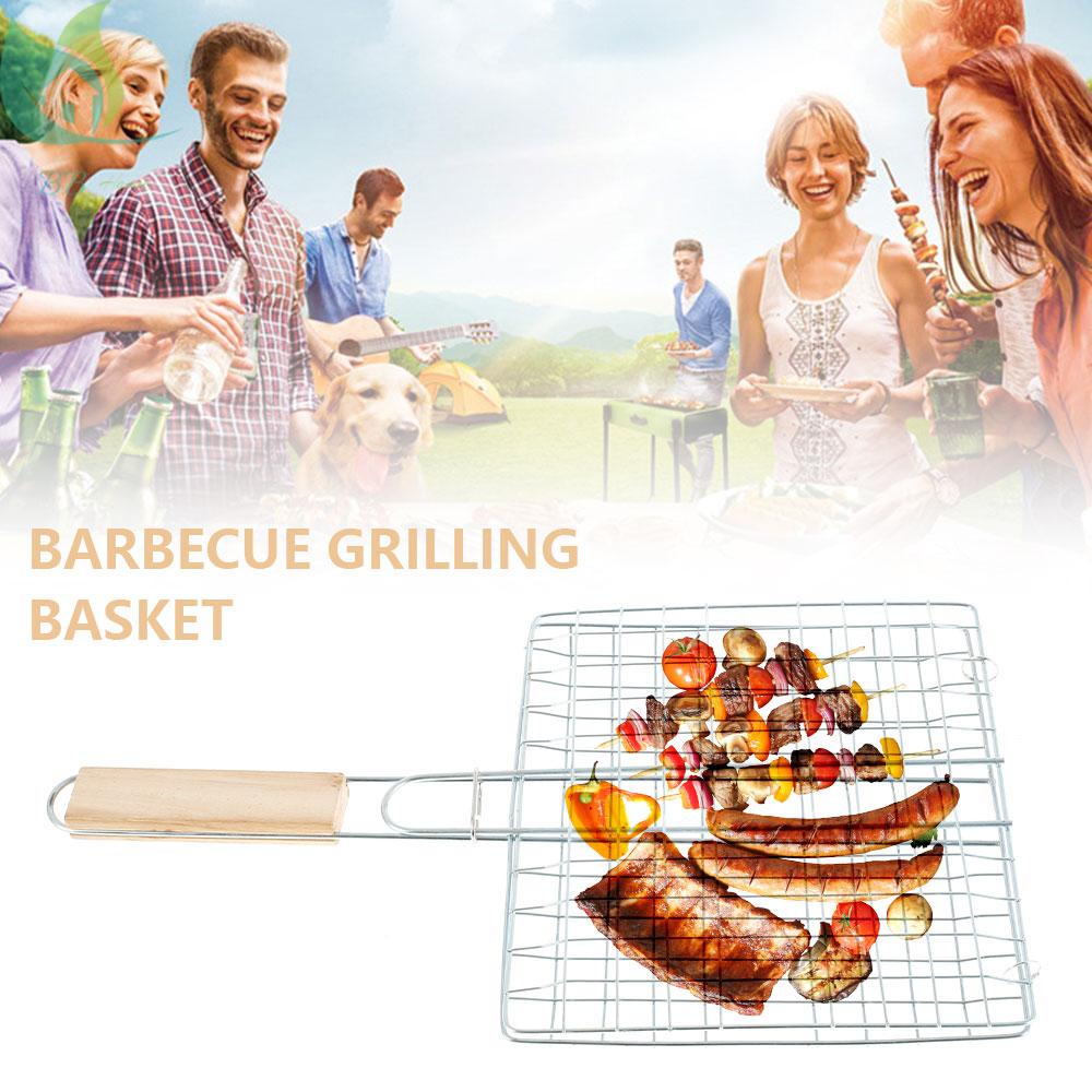 Grilling Basket BBQ Barbecue Tool Fish Vegetable Steak Meat Shrimp