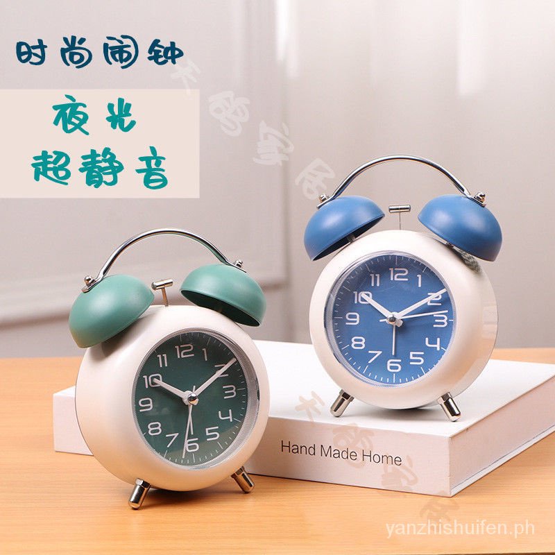 Alarm clock wakes up students mechanical ringing metal children silent