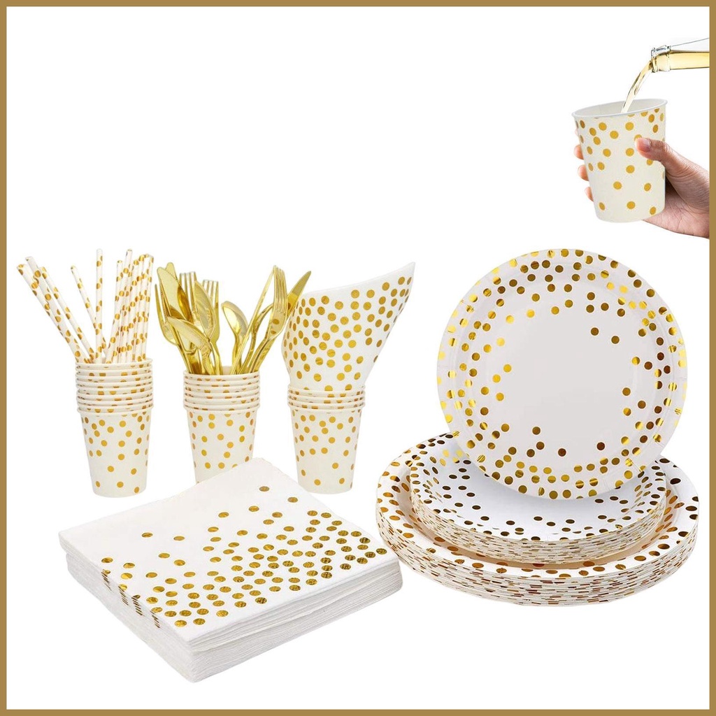 Christmas Paper Cutlery Set 200 Pieces Paper Plates Party Set Heavy