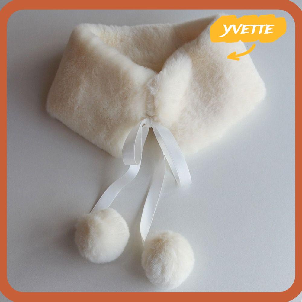 YVE False Collar, Korean Faux Neck Brace, Rabbit Fur Solid Color Winter