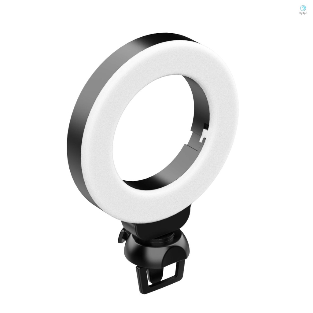 Mini 4 Inch LED Ring Light Clipon Laptop Video Conference Lighting 3 Lighting Modes 3200K6500K