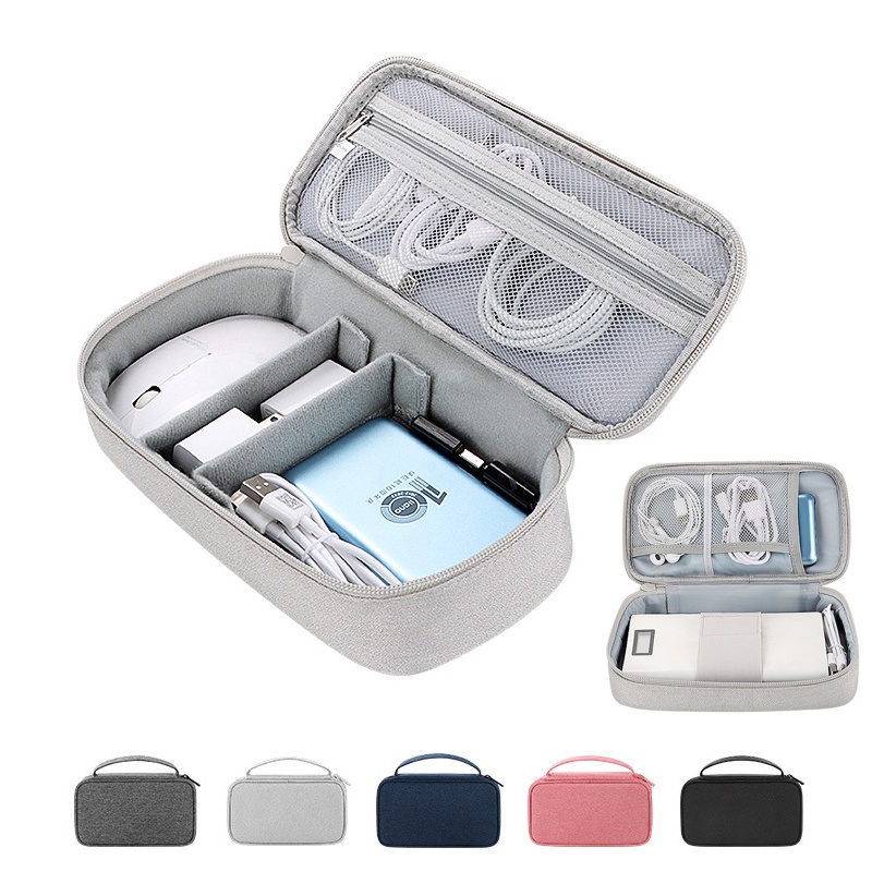 Electronic Organizer Travel Cable Organizer Bag Pouch with Handle Portable  Waterproof Storage Bag for Cable Charger Earphone