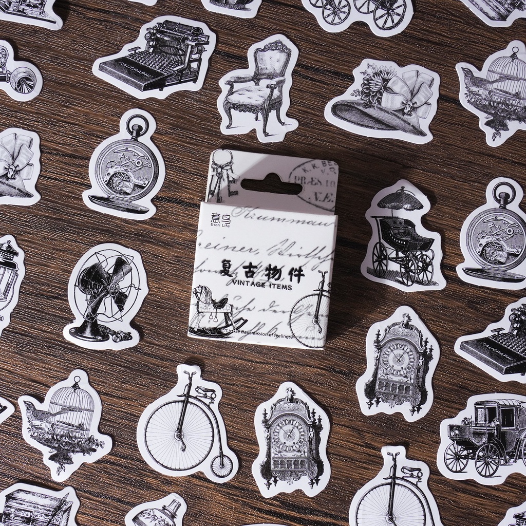 46 Pcs Vintage Items Scrapbook Paper Aesthetic Scrapbook Stickers for