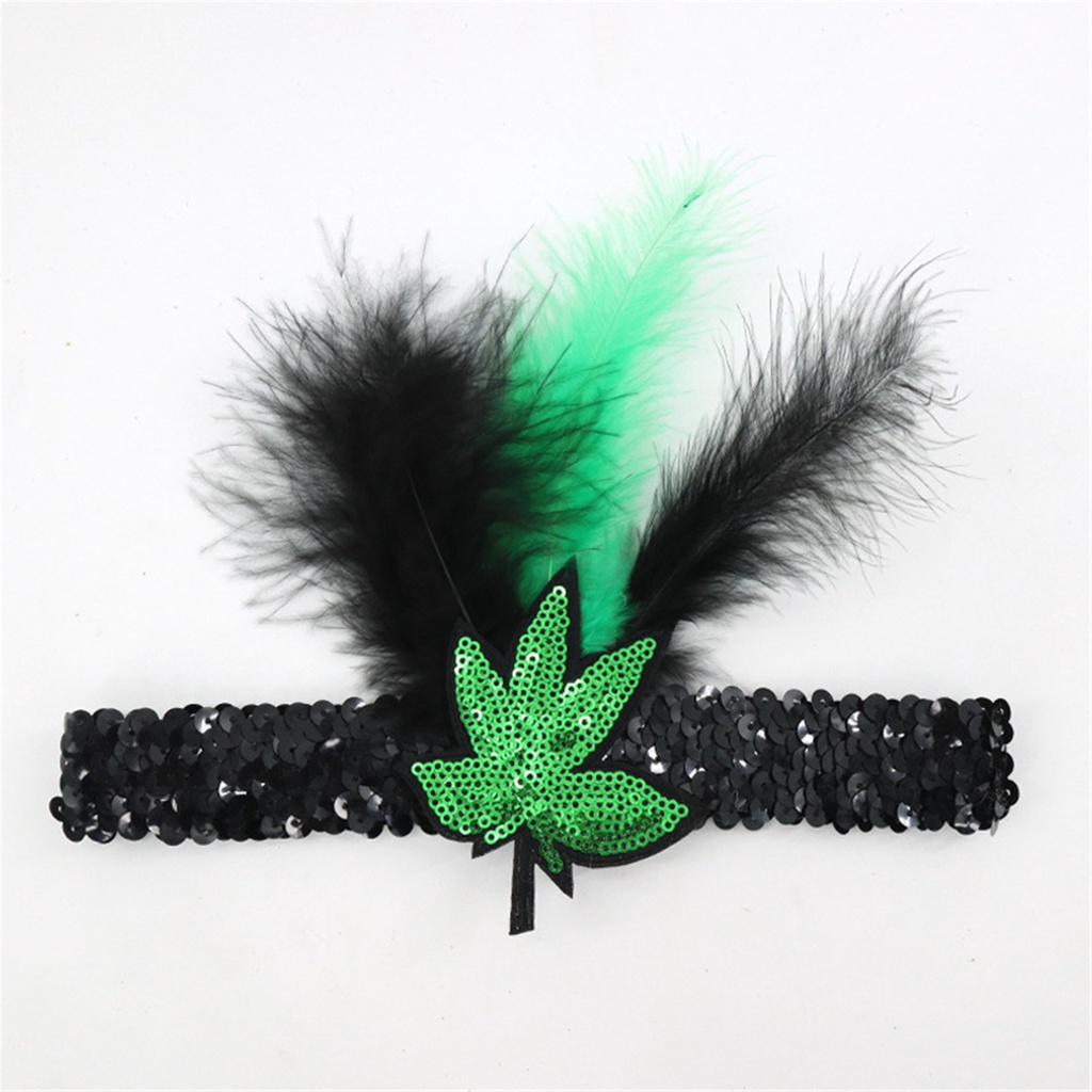 Sequin Feather Headband Faux Feather Headdress Mul-ticolor Feather Hair 