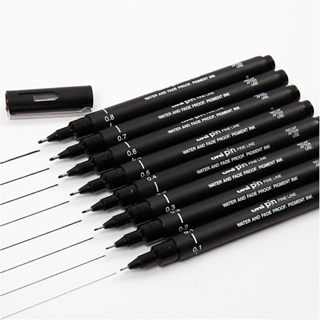 UNI PIN Drawing Pen Pigment Liner Black 0.05mm to 0.8mm set of 6