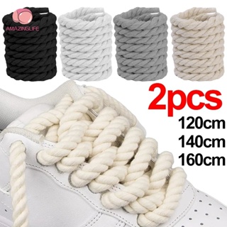 8 Color Round High Quality Polyester Cotton Thick Rope Laces 0.8cm Wide  60-180cm Multiple