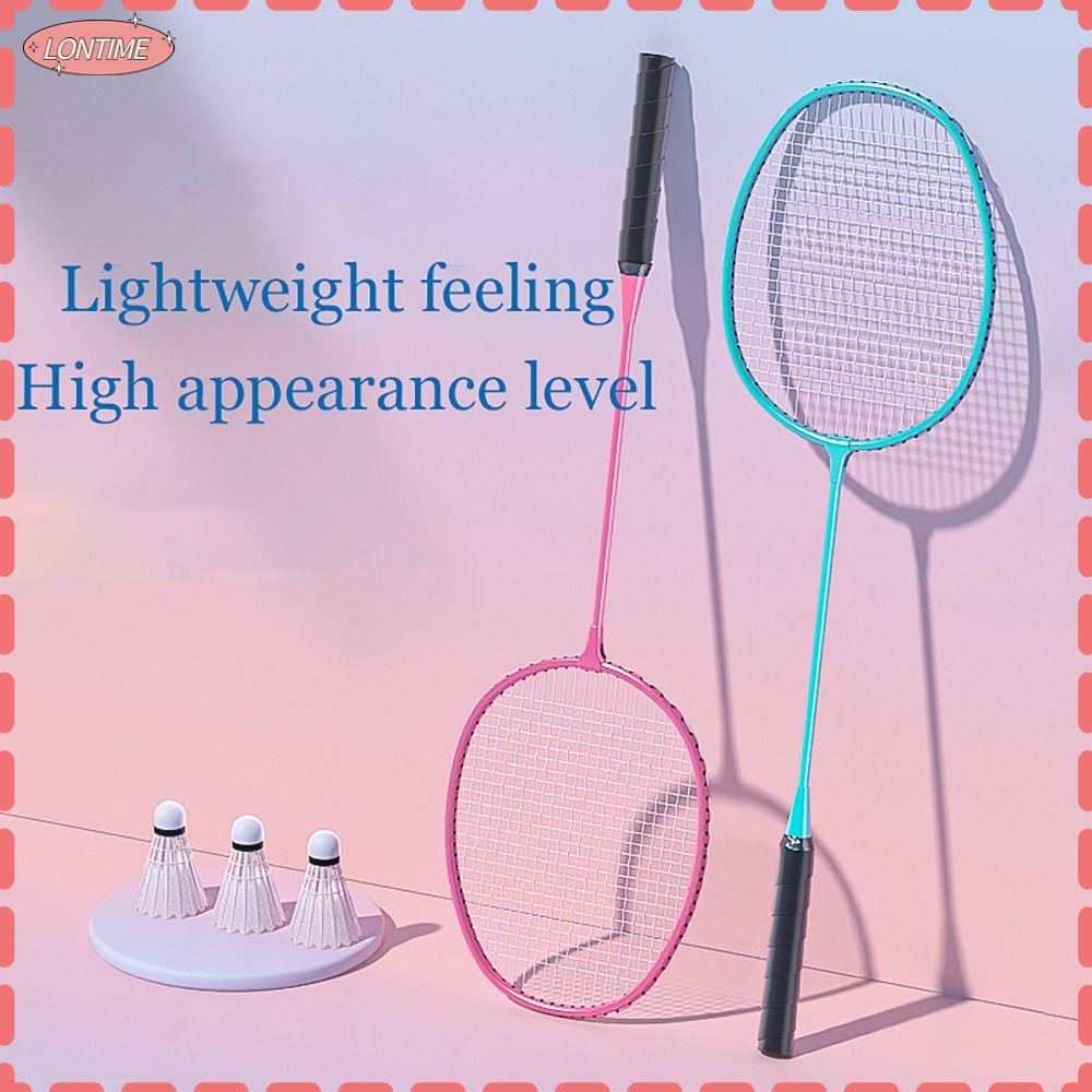 LONTIME STORE Badminton Rackets, Carrying Bag High Resilience Double