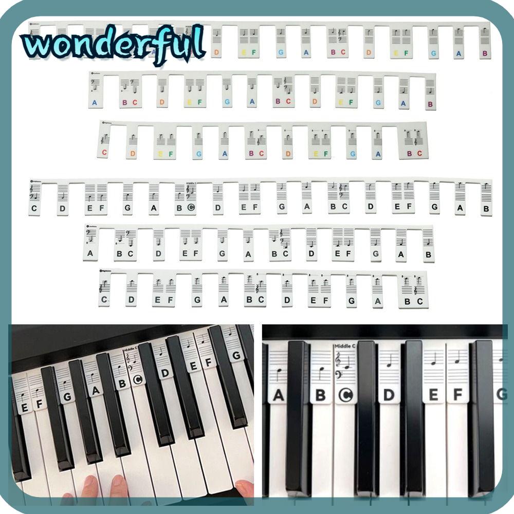 WONDER Piano Keyboard Note Labels Reusable Double Line Score Display 88 ...