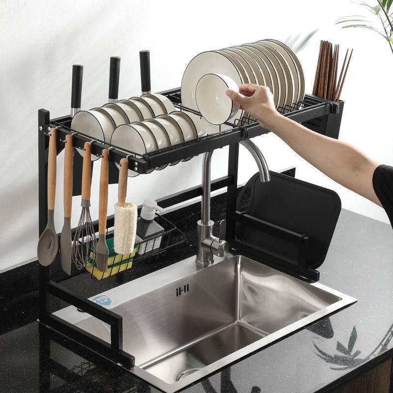 Kitchen sink drain rack dish rack anti-oxidation metal dish rack multi ...