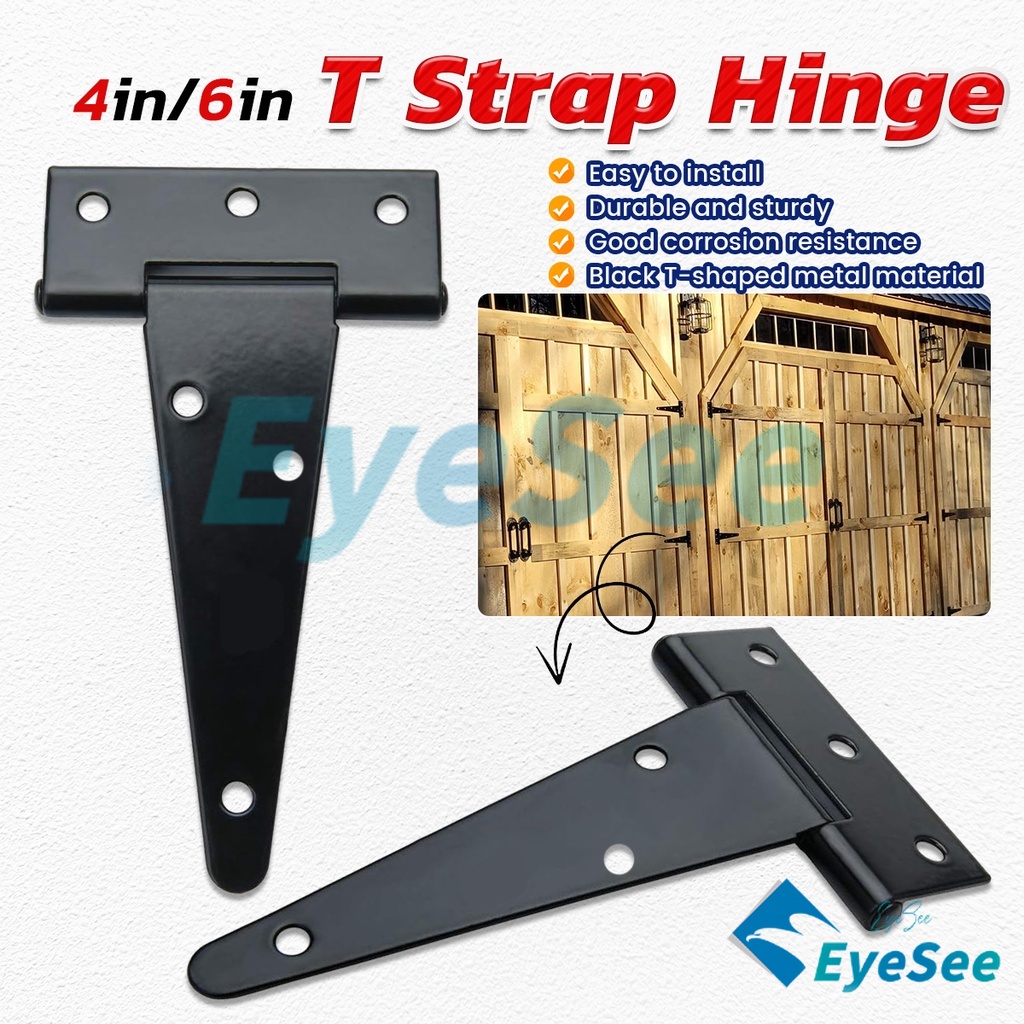 4 Inch 6 Inch T Strap Heavy Duty Shed/Gate Strap Hinge Door Barn Gates ...