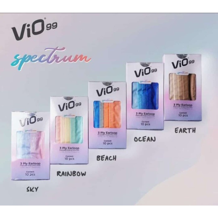 DREAMLAND VIO SPECTRUM MASK 3 PLY EARLOOP FACE MASK CONTENTS 10 PCS ...