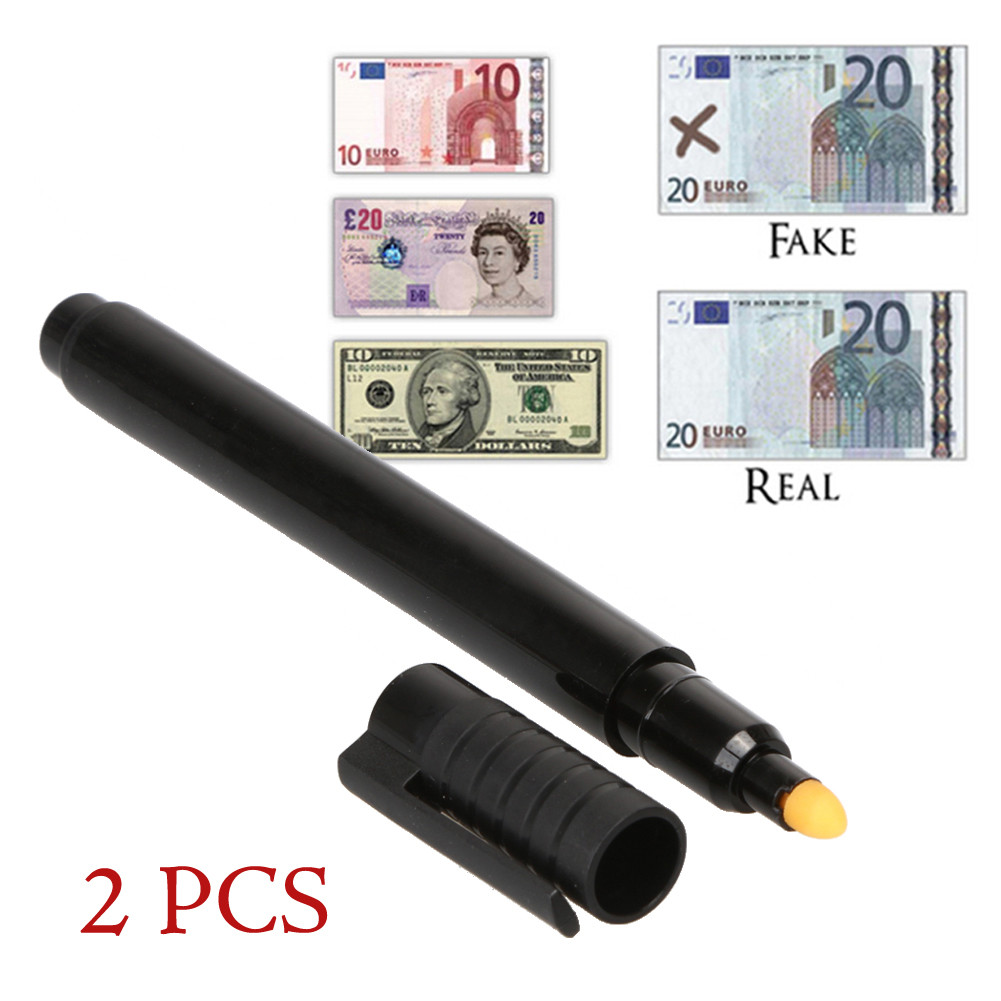 2Pcs Money Checker Counterfeit Detector Marker Fake Banknotes Tester ...