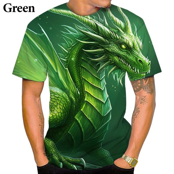 Summer New Dragon 3D Printing T-shirt Men's Fashion Personality Cool T-shirt