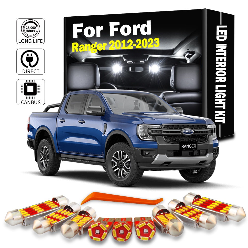 12Pcs Canbus Interior LED Bulb Light Kit For Ford Ranger 2012 2013 2014 ...