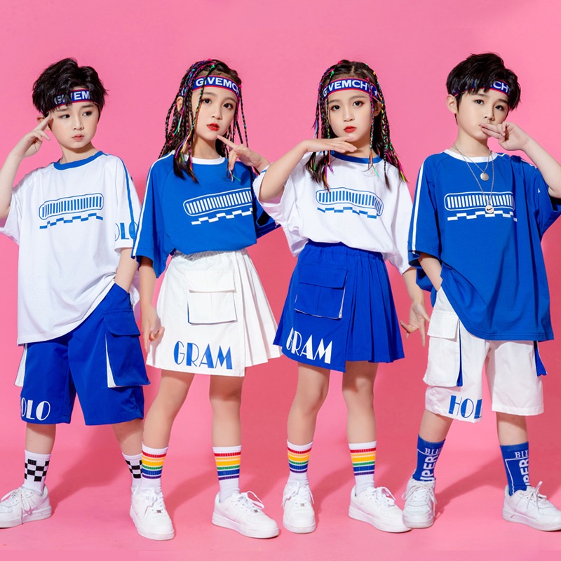 Children's Costume Summer Korean Version Loose Boys Hip-Hop Street ...