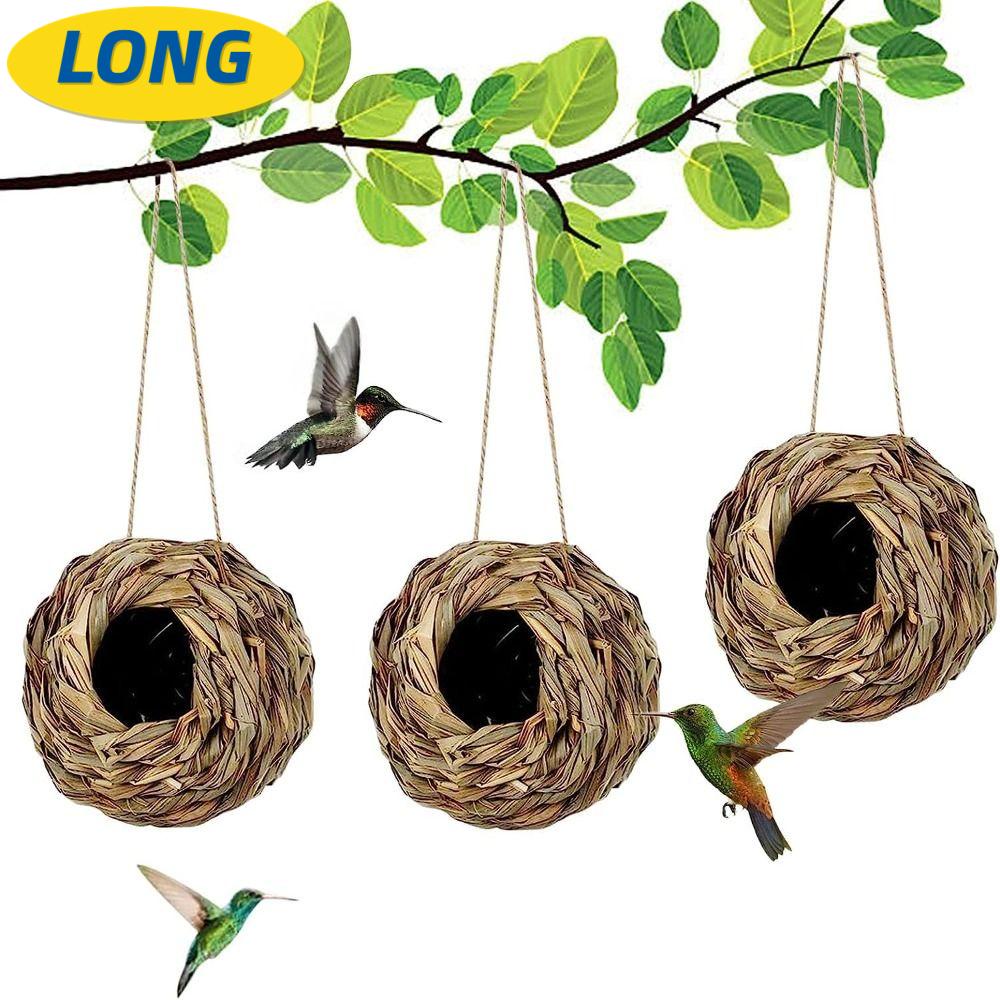 LONNGZHUAN Reed Grass Bird Nest Yard Decoration Hummingbird Birdhouse