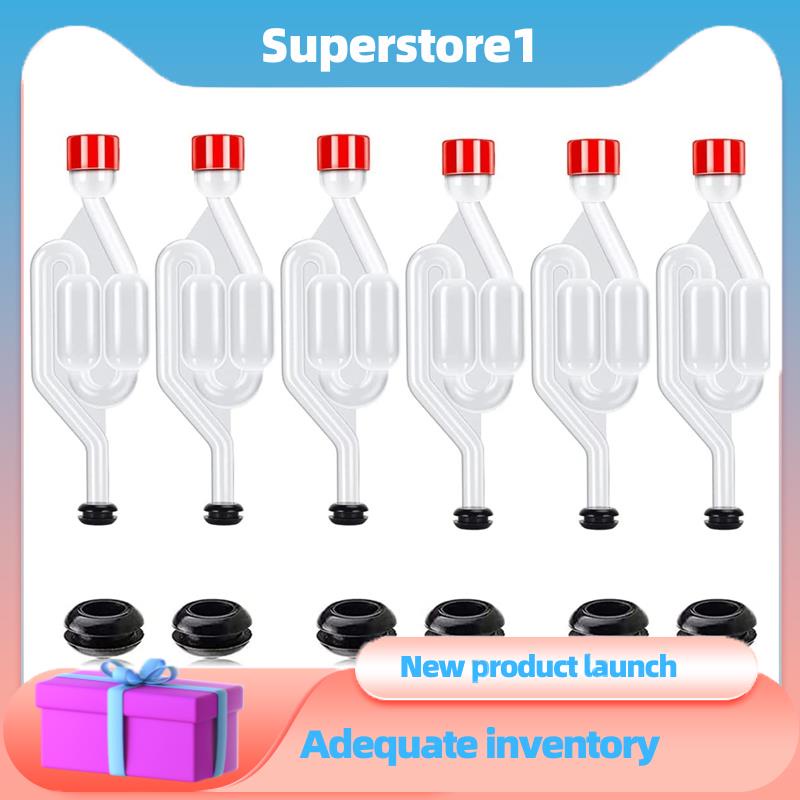 superstore1 Brew Airlock Kit Plastic Wine Airlock Check Valves 6