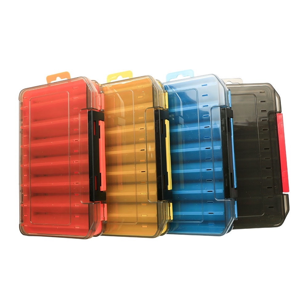 Fishing Tackle Box 1pc Black/yellow/green Clear Orange/transparent Blue  Plastic