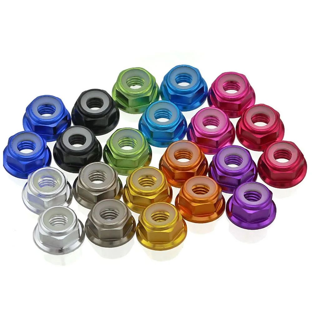 10 écrous à Frein M2 Avec Insert Nylon - Aluminium Anodisé Violet - Pour RC, Drone