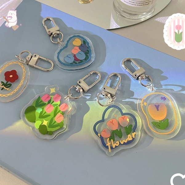 Tulip/Spiderman/Sanrio/Chiikawa Lovely Creative Acrylic Key Chain ...