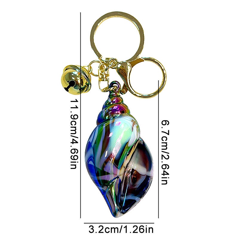 Colorful Acrylic Shell Conch Keyring Key Chain Beach Pendant Bag ...