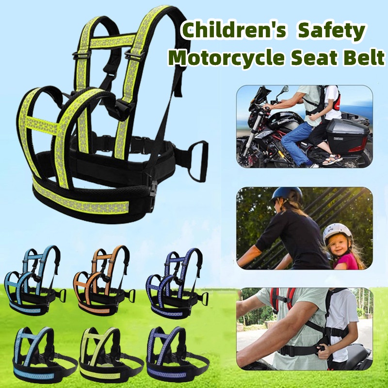 Kids Motorcycle Safety Harness - Adjustable Anti-Drop Belt With Reflective Strips For Biking & Riding